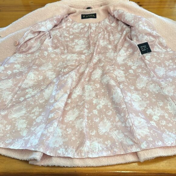 Guess Pink Double Breasted Bouclé Cutaway Coat - Picture 13 of 16